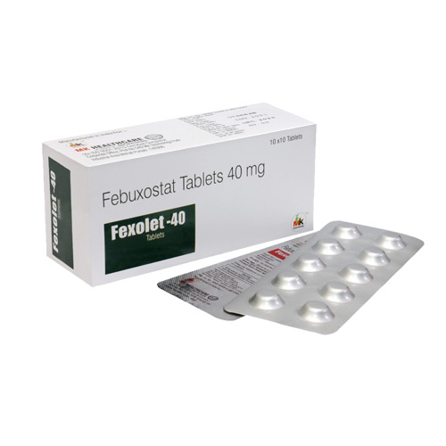 Product Name: Fexolet 40, Compositions of Febuxostat Tablets 40 mg are Febuxostat Tablets 40 mg - MK Healthcare