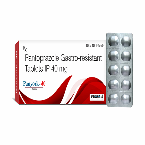 Product Name: Panyork 40, Compositions of Pantoprazole Gastro-resistant Tablets IP 40mg are Pantoprazole Gastro-resistant Tablets IP 40mg - Prosem Healthcare