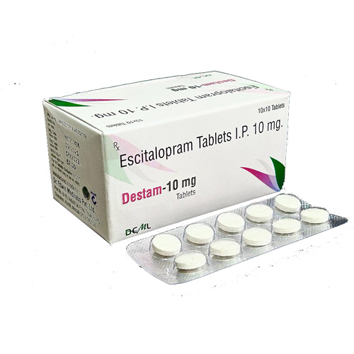 Product Name: Destam 10 mg, Compositions of Destam 10 mg are Escitalopram Tablets I.P. 10 mg. - Bidu Biotech