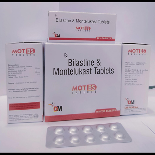 Product Name: MOT BS , Compositions of MOT BS  are Bilastine & Montelukast Tablets  - DM Pharma