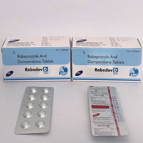 Product Name: Rabedov D, Compositions of Rabeprazole and domperidone are Rabeprazole and domperidone - Mondove Biotech Pvt Ltd