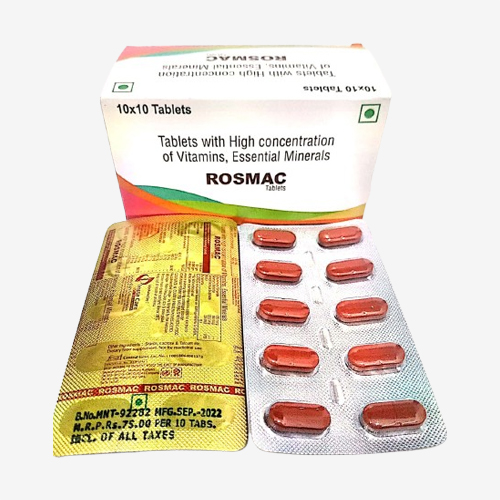 Product Name: ROSMAC, Compositions of ROSMAC are Tablets With High Concentration Of Vitamin, Essential Minerals - Insta Care Lifesciences