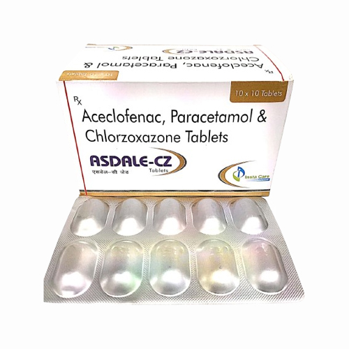 Product Name: ASDALE CZ, Compositions of ASDALE CZ are Aceclofenac, Paracetamol & chlorzoxazone Tablets  - Insta Care Lifesciences