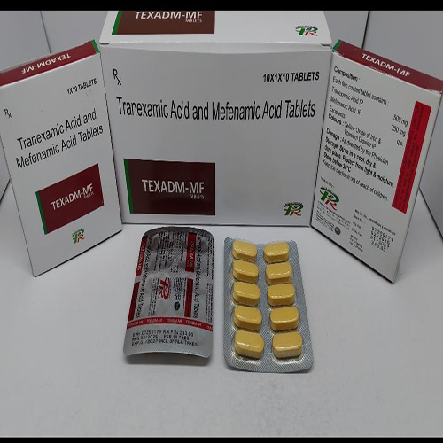 Product Name: TEXADM MF , Compositions of TEXADM MF  are Tranexamic Acid and Mefenamic Acid Tablets  - DM Pharma