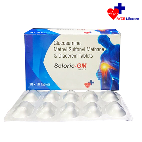 Product Name: Scloric GM , Compositions of Glucosamine Methyl Sulfonyl Methane & Diacerein tablets  are Glucosamine Methyl Sulfonyl Methane & Diacerein tablets  - Ryze Lifecare