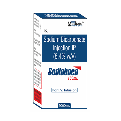 Product Name: Sodiaboca, Compositions of Sodium Bicarbonate Injection IP (8.4%w/v) are Sodium Bicarbonate Injection IP (8.4%w/v) - Medizia Biotech