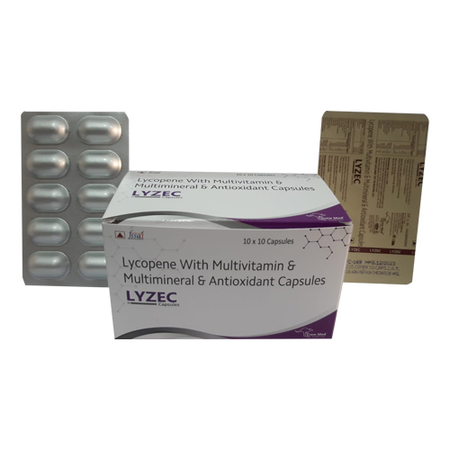 Product Name: LYZEC, Compositions of LYZEC are Lycopene With Multivitamin & Multimineral & Antioxidant Capsules - Access Life Science