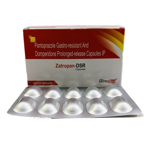 Product Name: Zatropan DSR, Compositions of Zatropan DSR are Pantoprazole Gastro-resistant And Domperidone Prolonged-release Capsules IP - Zatropha Pharma