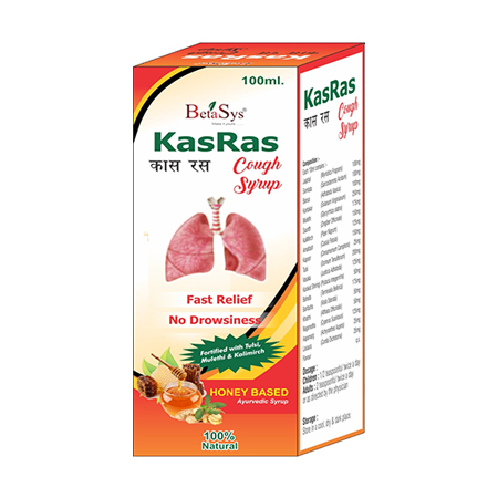 Product Name: Kasras, Compositions of Kasras are Honey Based Ayurvedic Syrup - Betasys Healthcare Pvt Ltd