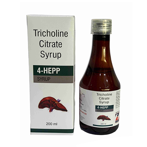 Product Name: 4 HEPP, Compositions of 4 HEPP are Tricholine Citrate Syrup - Zerdia Healthcare Private Limited