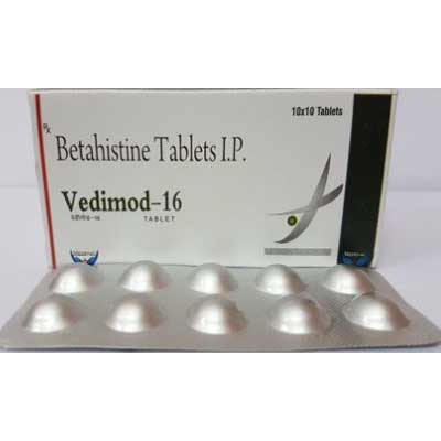 Product Name: VEDIMOD 16, Compositions of VEDIMOD 16 are Betahistine Tablets IP - Cubic Lifesciences Private Limited