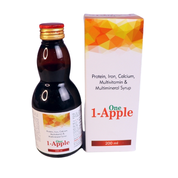 Product Name: ONE  APPLE , Compositions of PROTEIN, IRON, CALCIUM, MILTIVITAMIN & MULTIMINERAL are PROTEIN, IRON, CALCIUM, MILTIVITAMIN & MULTIMINERAL - Paras Laboratories Ltd