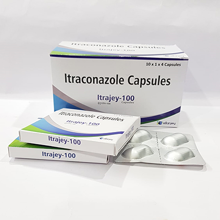 Product Name: Itrajey 100, Compositions of Itrajey 100 are Itraconazole Capsules - Ellanjey Lifesciences