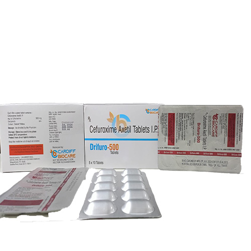 Product Name: Drifuro 500 , Compositions of Drifuro 500  are Cefuroxime Axetil Tablets I.P.  - Cardiff Biocare