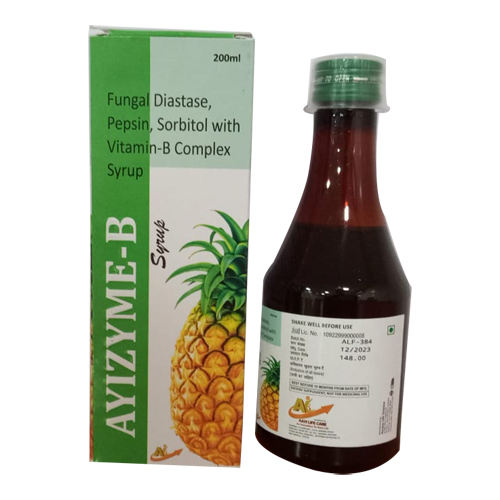 Product Name: AYIZYME B, Compositions of AYIZYME B are Fungal Diastase, Pepsin Syrup With B-Complex - Access Life Science