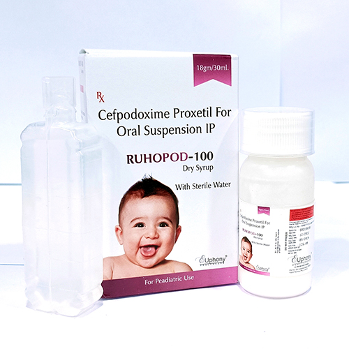 Product Name: Ruhopod 100, Compositions of Ruhopod 100 are Cefpodoxime Proxetil For Oral Suspension IP - Euphony Healthcare