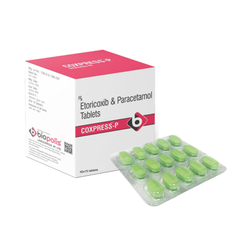 Product Name: COXPRESS P, Compositions of Etoricoxib & Paracetamol Tablets are Etoricoxib & Paracetamol Tablets - Biopolis Lifesciences Private Limited