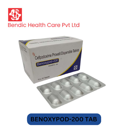 Product Name: BENOXYPOD 200, Compositions of BENOXYPOD 200 are Cefpodoxime Proxetil Dispersible tablets - Bendic Healthcare Private Limited