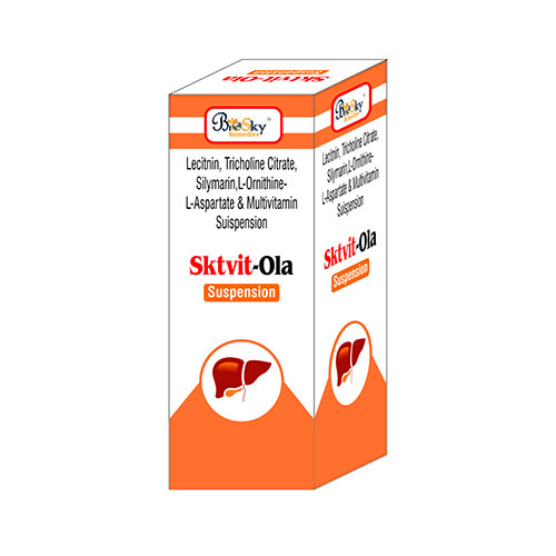 Product Name: Sktvit Ola, Compositions of Sktvit Ola are Lecitinine,Tricholine Citrate Silymanin,L-Ornithine-L-asparlate & Multivitamin Suspension - Biosky Remedies