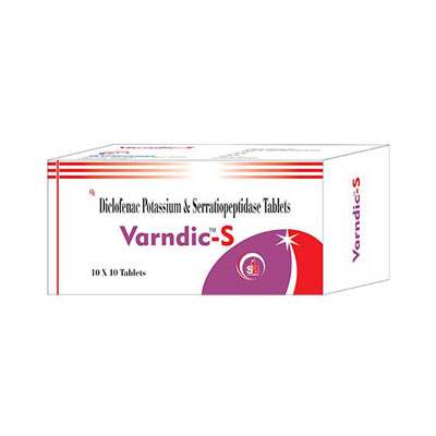 Product Name: Varndic S, Compositions of Varndic S are Diclofenac Potassium, Paracetamol & Serratiopeptidase Tablets - SB LIFESCIENCES