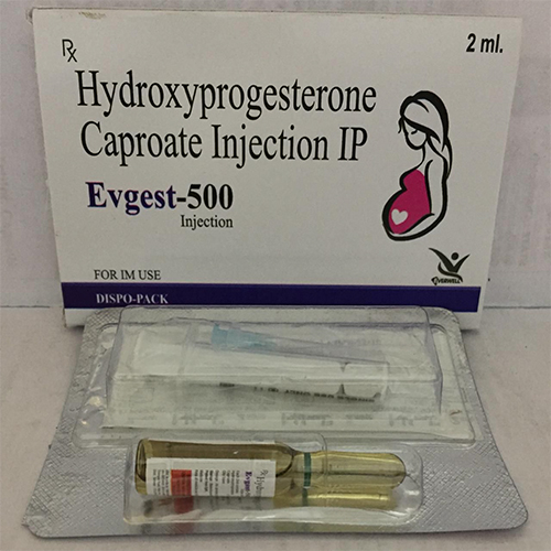 Product Name: Evgest 500 , Compositions of Evgest 500  are Hydroxyprogesterone Caproate Injection IP  - Orange Biotech Private Limited