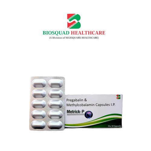 Product Name: METRICK   P, Compositions of METRICK   P are Pregabalin & Methlcobalamin Capsules I.P.  - Biosquad Healthcare