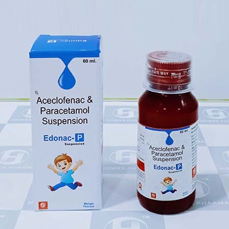 Product Name: Edonac P, Compositions of Aceclofenac & Paracetamol Suspension are Aceclofenac & Paracetamol Suspension - Hower Pharma Private Limited