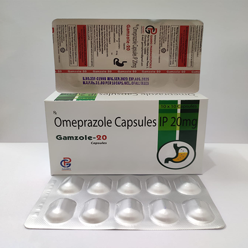 Product Name: Gamzole 20, Compositions of Gamzole 20 are Omeprazole Capsules I.P - Gamro Pharmaceuticals