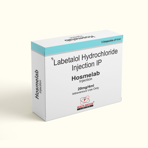 Product Name: HOSMELAB, Compositions of HOSMELAB are Labetalol Hydrochloride Injection IP  - Health Biotech Limited