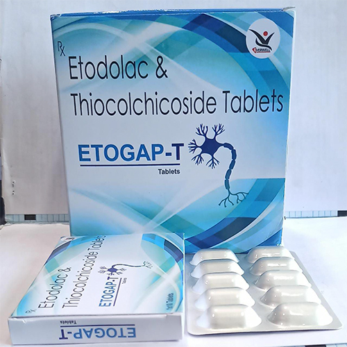 Product Name: ETOGAP T , Compositions of ETOGAP T  are Etodolac & Thiocolchicoside Tablets - Orange Biotech Private Limited