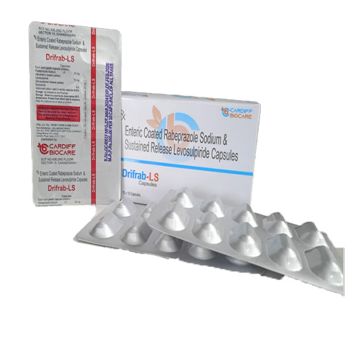 Product Name: Drifrab LS, Compositions of Enleric Coated Rabeprazole Sodium & Sustained Release Levosulpiride Capsules  are Enleric Coated Rabeprazole Sodium & Sustained Release Levosulpiride Capsules  - Cardiff Biocare