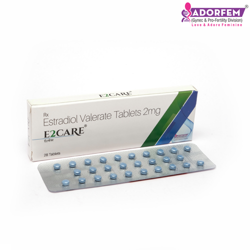 Product Name: E2CARE, Compositions of E2CARE are Estradiol valerate Tablets 2mg - Cheminnova Life Sciences