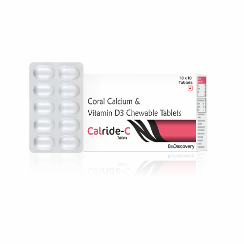 Product Name: Calride C, Compositions of Calride C are Coral Calcium & Vitamin D3 Chewable Tablets - Biodiscovery Lifesciences Private Limited