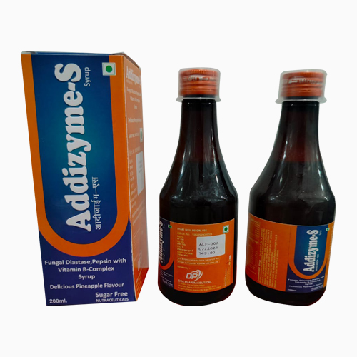 Product Name: ADDIZYME S, Compositions of ADDIZYME S are Fungal diastase, pepsin with vitamin B- Complex Syrup  - Access Life Science