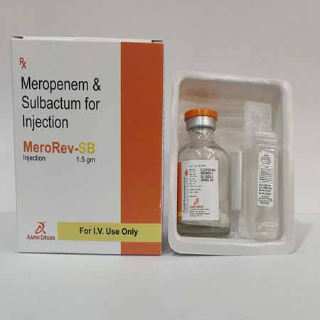 Product Name: MeroRev SB, Compositions of MeroRev SB are Meropenem & Sulbactam for Injection - Aarvi Drugs