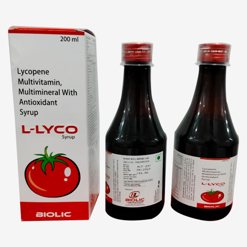 Product Name: L LYCO, Compositions of L LYCO are Lycopene Multivitamin, Multimineral With Antioxidant Syrup - Access Life Science