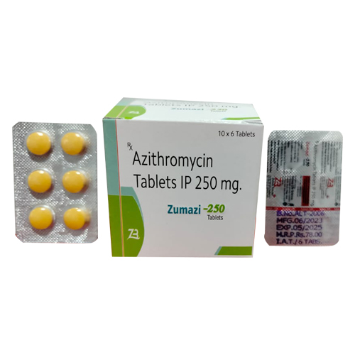 Product Name: ZUMAZI 250, Compositions of ZUMAZI 250 are Azithromycin Tablets IP 250 mg - Access Life Science