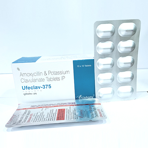 Product Name: Ufeclav 375, Compositions of Ufeclav 375 are Amoxycillin & Potassium Clavulanate Tablets IP - Euphony Healthcare