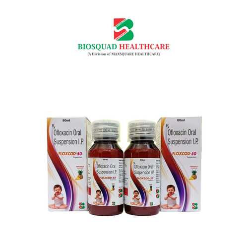 Product Name: FLOXCOD 50, Compositions of Ofloxacin Oral Suspension I.P. are Ofloxacin Oral Suspension I.P. - Biosquad Healthcare