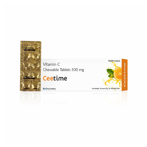 Product Name: Ceetime, Compositions of Ceetime are Vitamin C Chewable Tablets 500 mg - Biodiscovery Lifesciences Private Limited