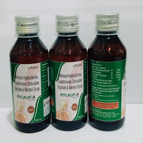 Product Name:  Rylkuf A, Compositions of Ambroxol Hydrochloride Terbutaline Sulphate And Guaiphenesin Syrup,  are Ambroxol Hydrochloride Terbutaline Sulphate And Guaiphenesin Syrup,  - Ryland Health Care