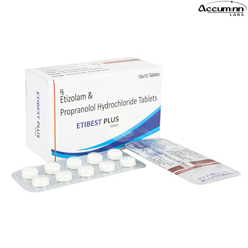 Product Name: Etibest Plus, Compositions of are Etizolam & Propranlol Hydrochloeide Tablets - Accuminn Labs