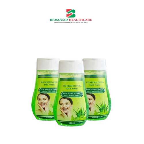 Product Name: BIO NEEM ALOVERA FOCE WASH, Compositions of are For Pimple FREE Glowing Skin - Biosquad Healthcare