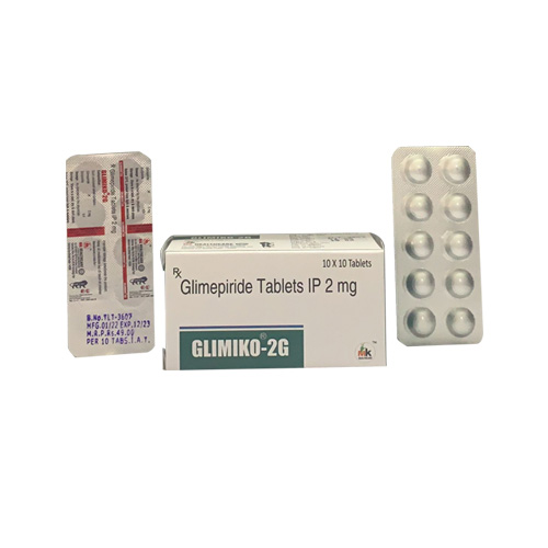 Product Name: GLIMIKO 2G, Compositions of GLIMIKO 2G are Glimepiride Tablets IP 2 mg - MK Healthcare