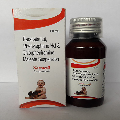 Product Name: Nazowell Suspension , Compositions of Nazowell Suspension  are Paracetamol, Phenylephrine Hcl & Chlorpheniramine Maleate Suspension  - Orange Biotech Private Limited