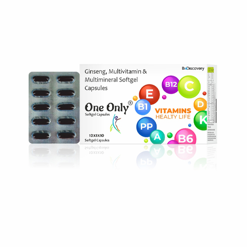 Product Name: One Only, Compositions of One Only are Ginseng, Multivitamin & Multimineral Softgel Capsules - Biodiscovery Lifesciences Private Limited