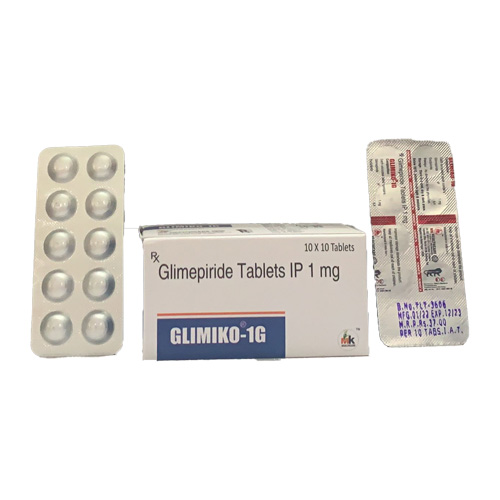 Product Name: GLIMIKO 1G, Compositions of GLIMIKO 1G are Glimepiride Tablets IP 1 mg - MK Healthcare