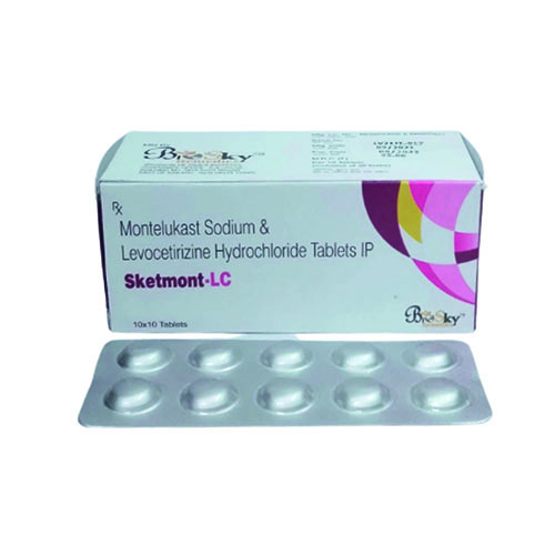 Product Name: Sketmont LC, Compositions of Sketmont LC are Montelukast Sodium & Levocetirizine Hydrochloride Tablets IP - Biosky Remedies