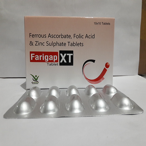 Product Name: Farigap  XT , Compositions of Farigap  XT  are Ferrous Ascorbate, Folic Acid & Zinc Sulphate Tablets  - Everwell Pharma Private Limited