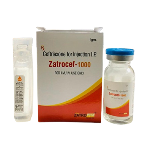 Product Name: Zatrocef 1000, Compositions of Zatrocef 1000 are Ceftriaxone for Injection I.P - Zatropha Pharma